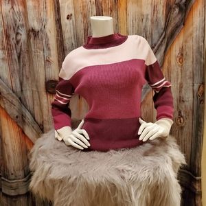 Multicolored pinks and purples sweater